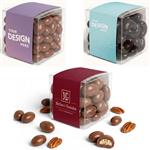 CC6005 Chocolate Covered Nuts Cube With Full Color Wrap Imprint